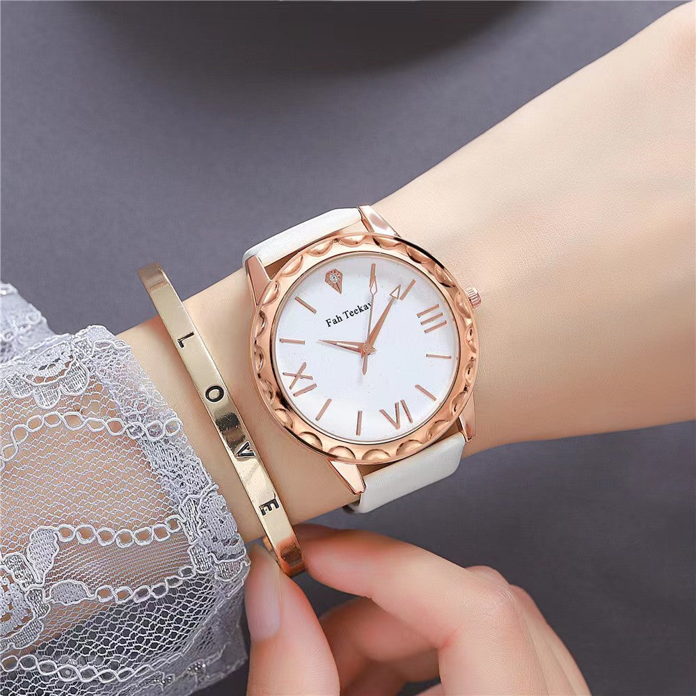 Chic Glitter Belt Watch Set