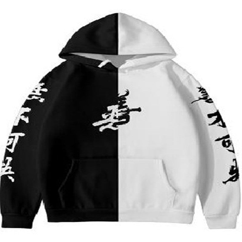 Tokyo-Inspired Cultural Hoodie - Black & White