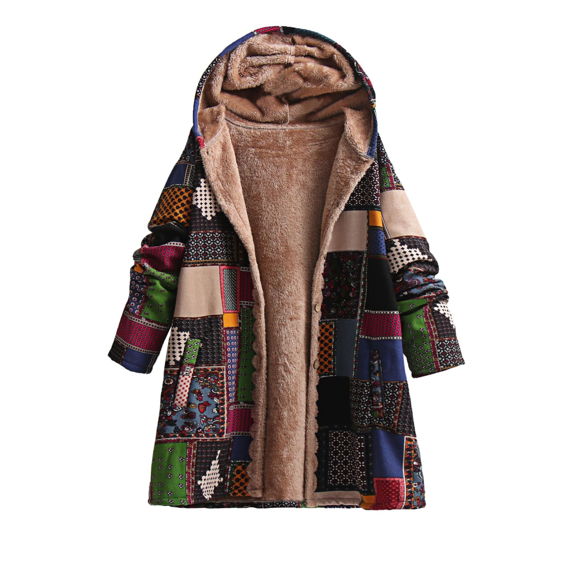 Ethnic Style Hooded Cotton-padded Coat