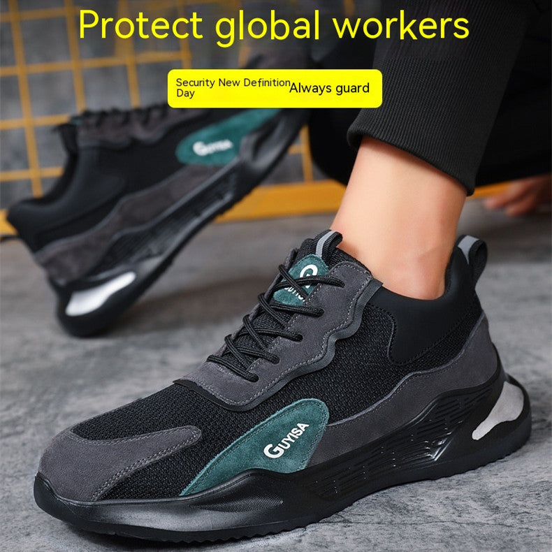 Lightweight Impact-Resistant Men's Safety Shoes