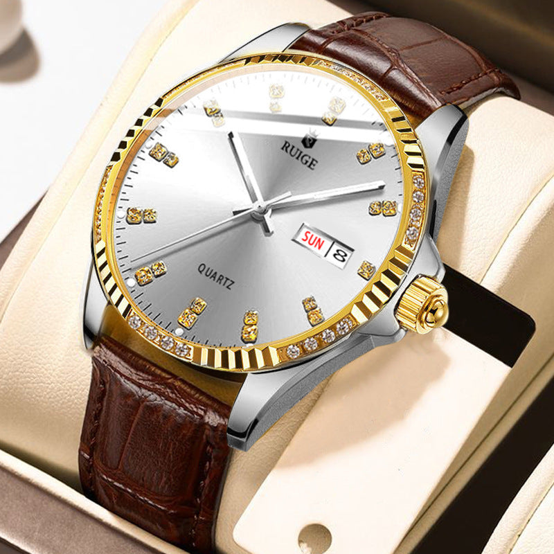 Waterproof Gold Diamond Watch