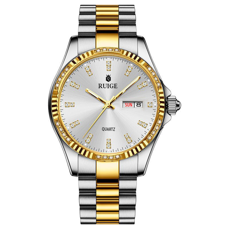 Waterproof Gold Diamond Watch