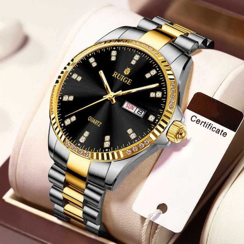 Waterproof Gold Diamond Watch