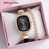 Diamond Thin Belt Watch Set