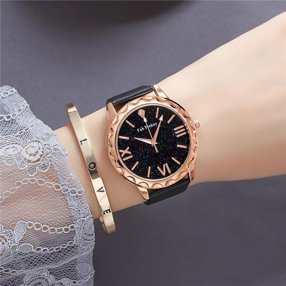 Chic Glitter Belt Watch Set