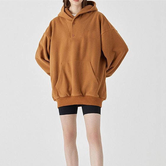 Trendy Loose Fleece Pullover Tops