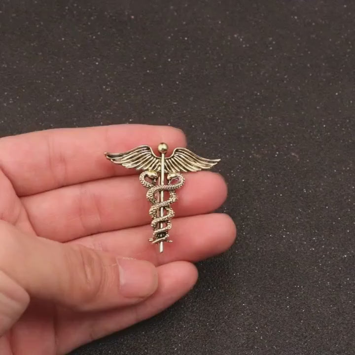 1pc Mens Medical Association Caduceus Lapel Pin Stylish Gift